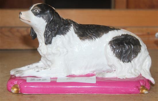 Copeland and Garrett porcelain spaniel on a cushion